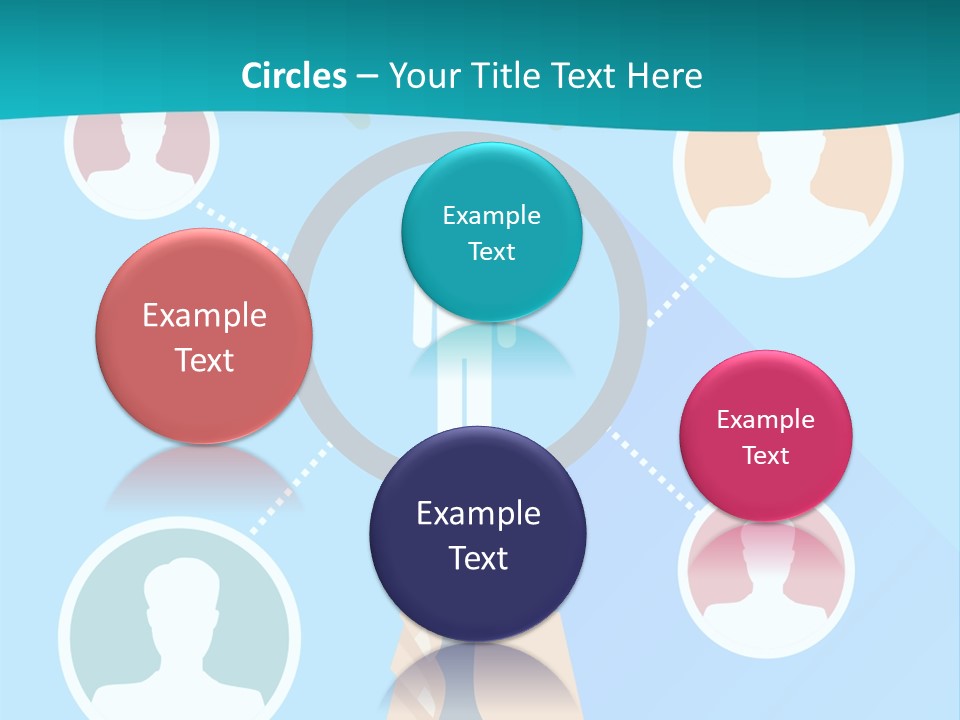 A Hand Holding A Magnifying Glass With Icons On It PowerPoint Template