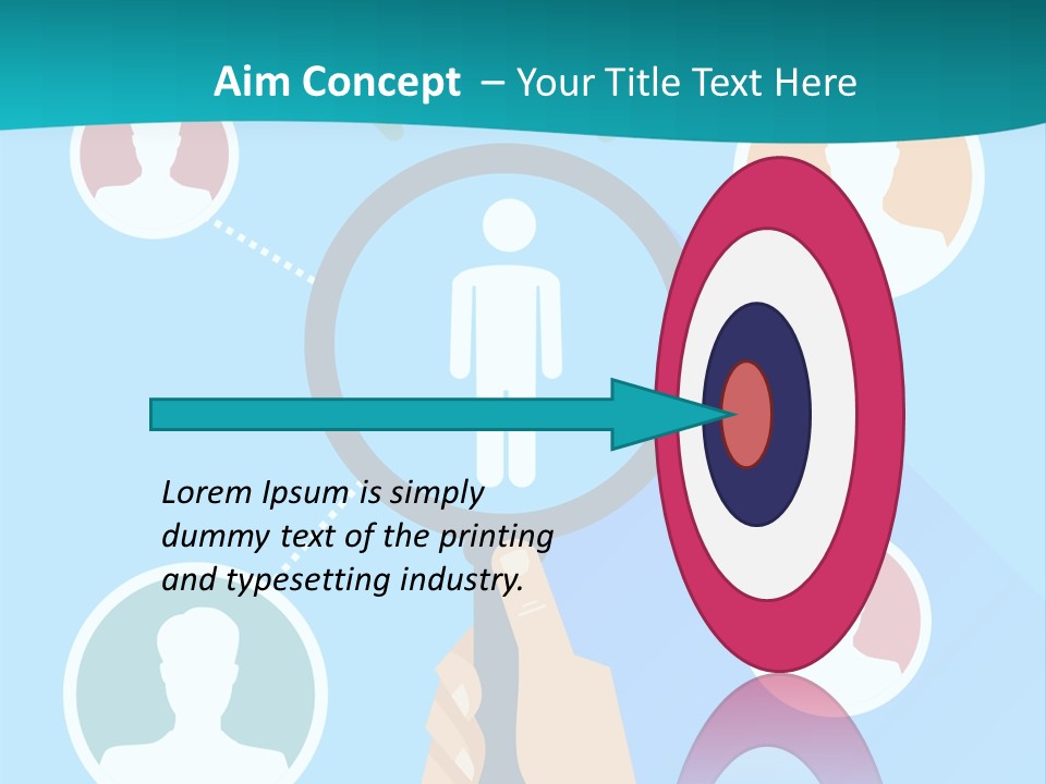 A Hand Holding A Magnifying Glass With Icons On It PowerPoint Template