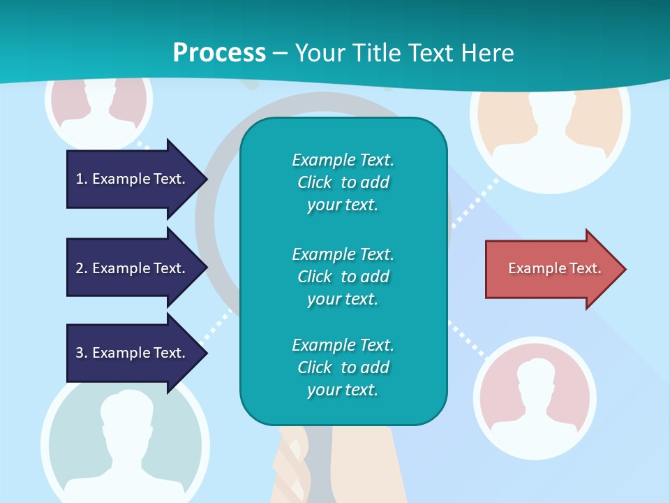 A Hand Holding A Magnifying Glass With Icons On It PowerPoint Template