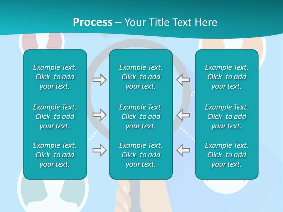 A Hand Holding A Magnifying Glass With Icons On It PowerPoint Template