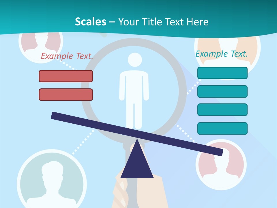 A Hand Holding A Magnifying Glass With Icons On It PowerPoint Template