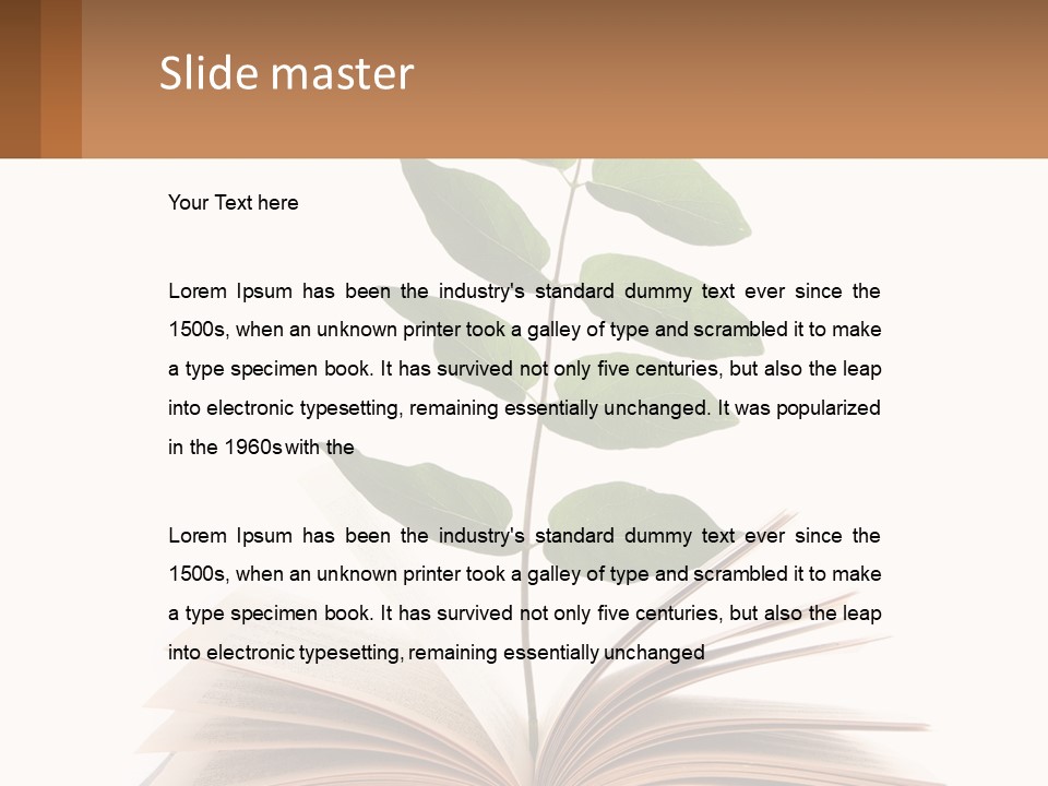 A Book With A Plant On Top Of It PowerPoint Template