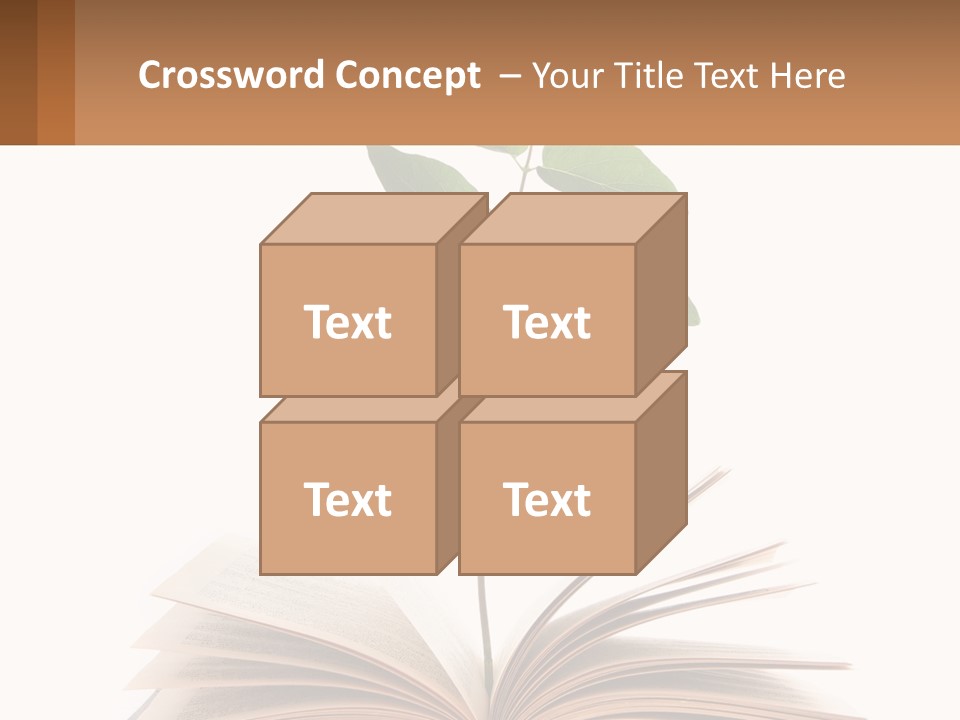 A Book With A Plant On Top Of It PowerPoint Template