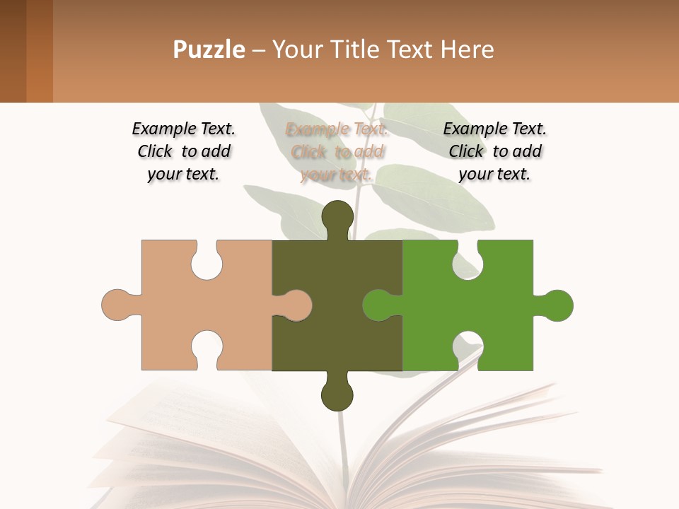 A Book With A Plant On Top Of It PowerPoint Template