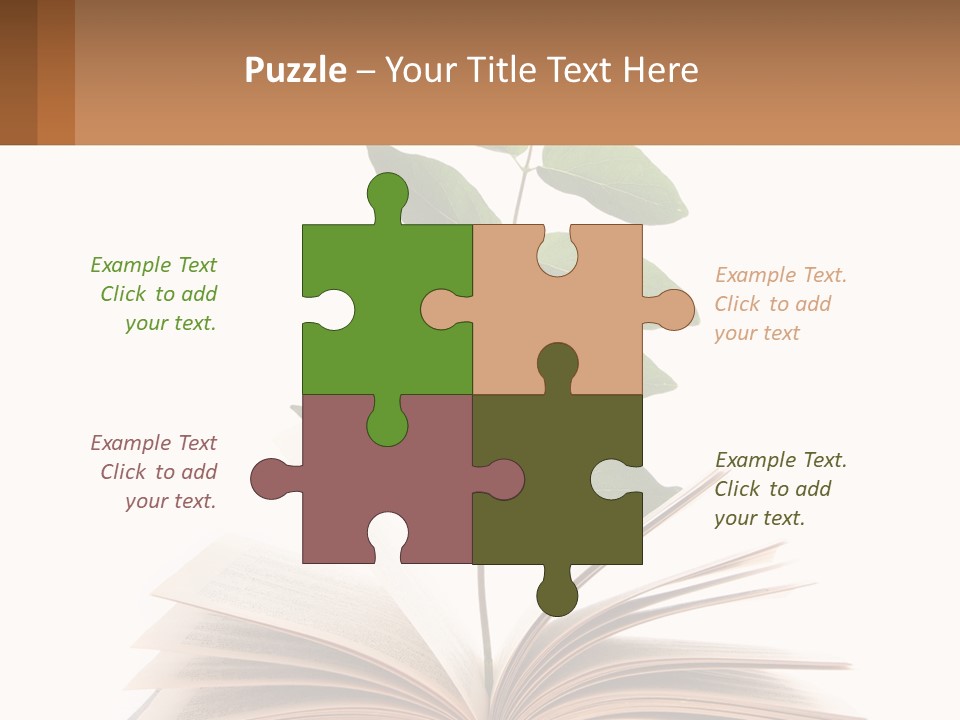 A Book With A Plant On Top Of It PowerPoint Template