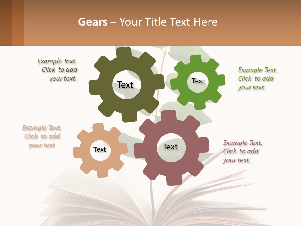 A Book With A Plant On Top Of It PowerPoint Template