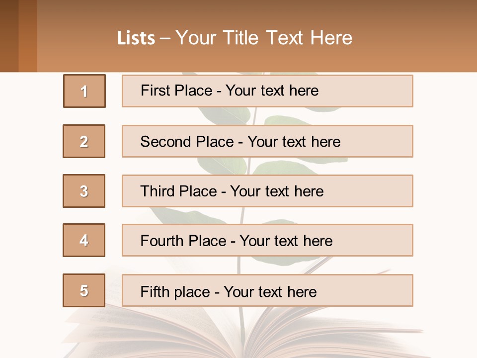 A Book With A Plant On Top Of It PowerPoint Template