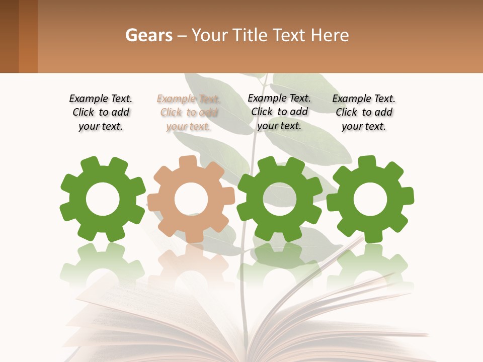 A Book With A Plant On Top Of It PowerPoint Template