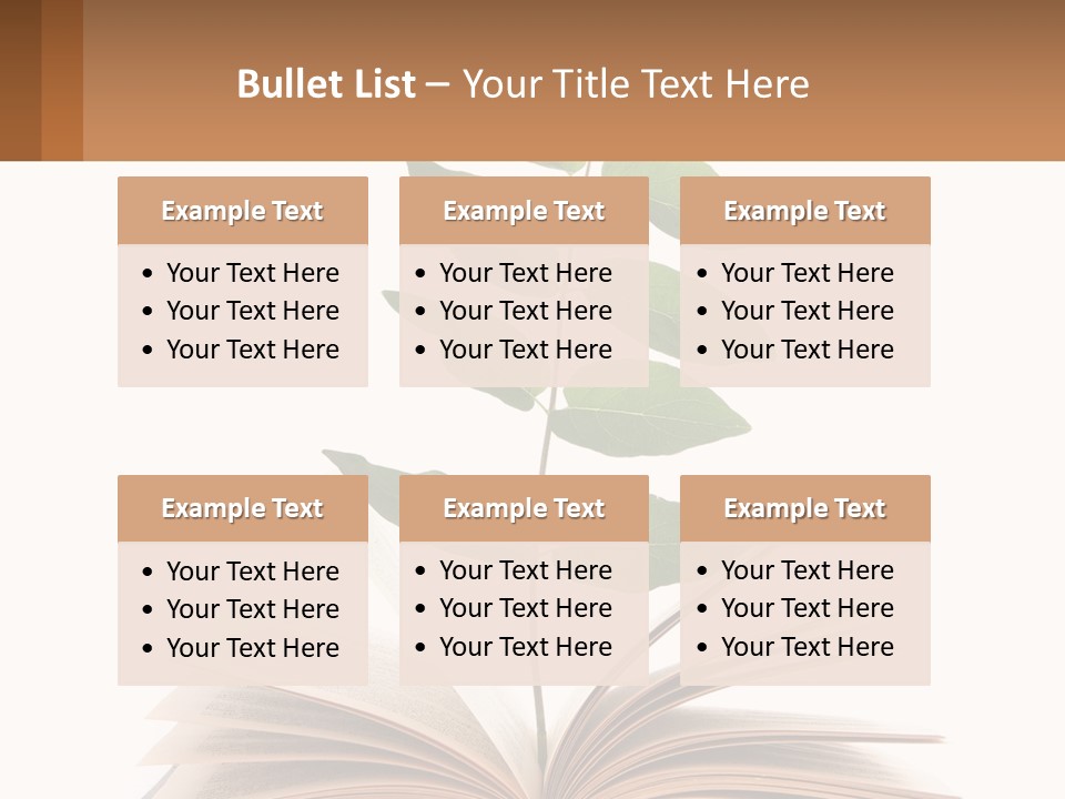 A Book With A Plant On Top Of It PowerPoint Template