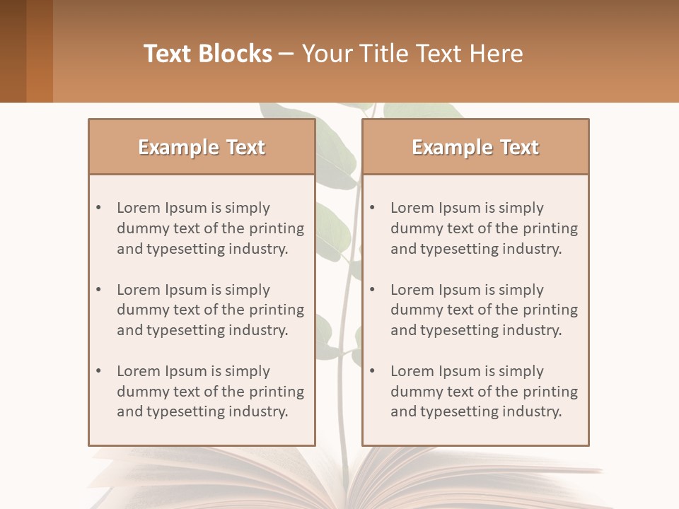 A Book With A Plant On Top Of It PowerPoint Template