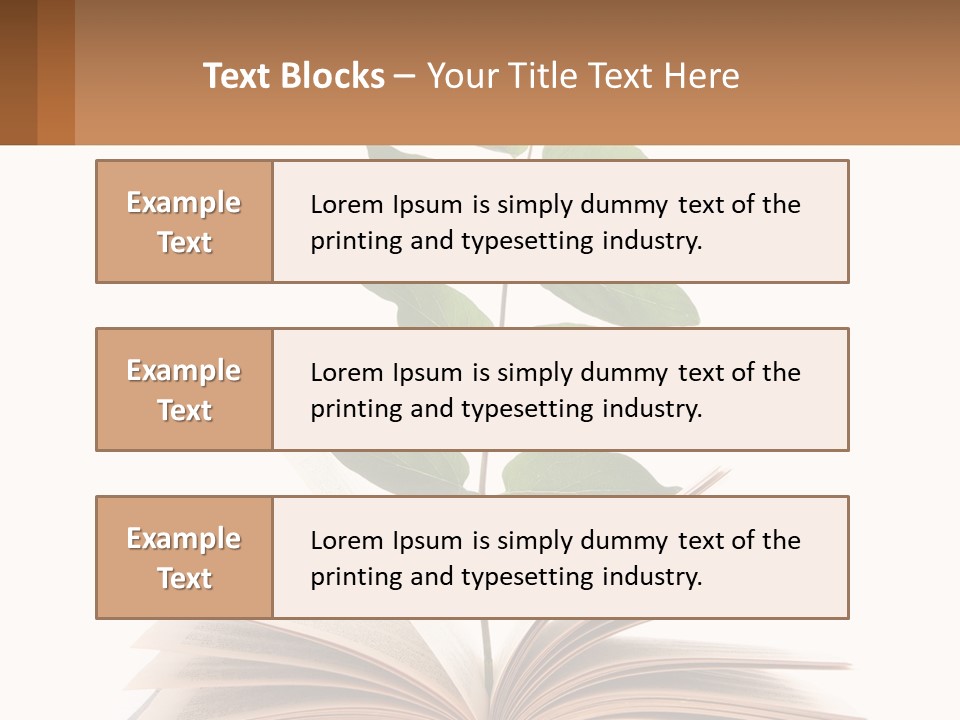 A Book With A Plant On Top Of It PowerPoint Template