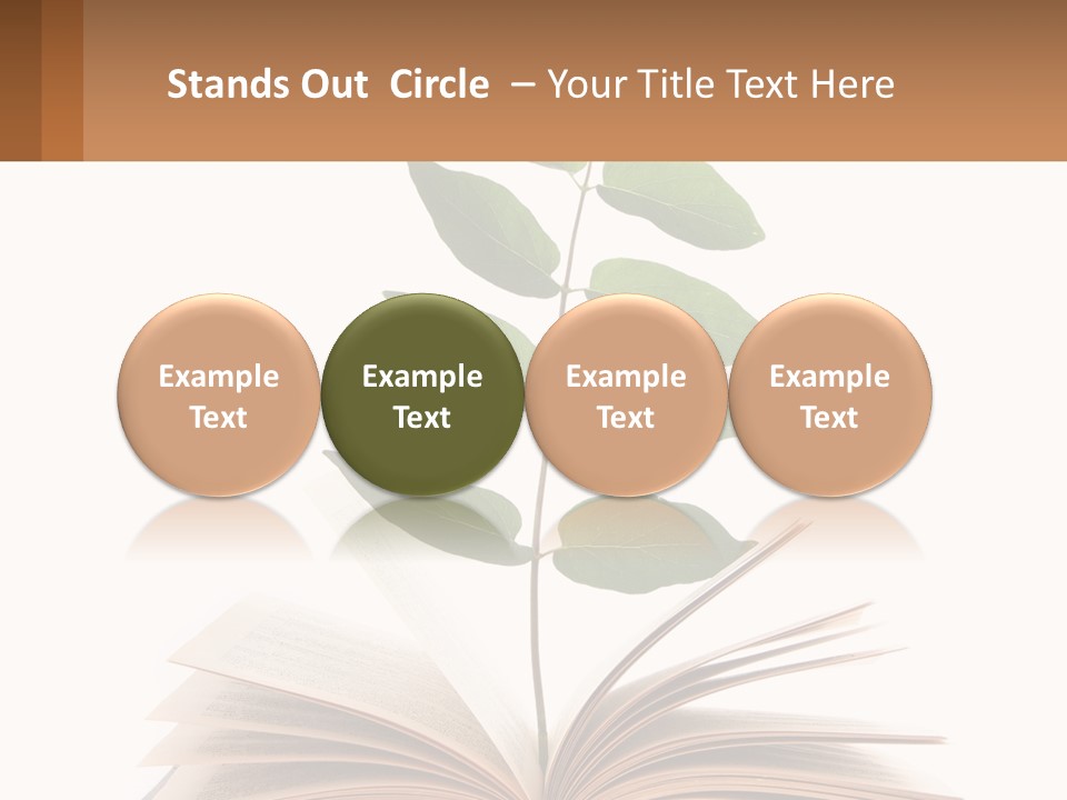 A Book With A Plant On Top Of It PowerPoint Template
