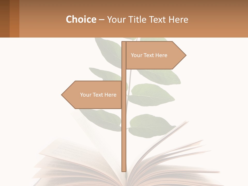 A Book With A Plant On Top Of It PowerPoint Template