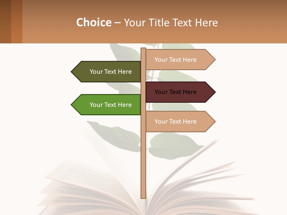 A Book With A Plant On Top Of It PowerPoint Template