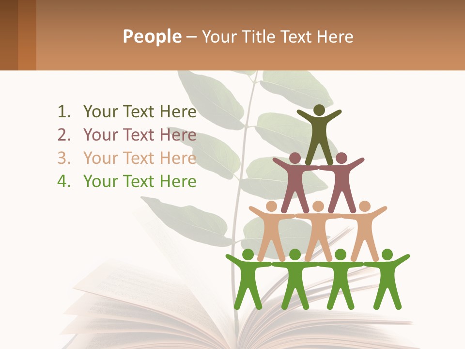 A Book With A Plant On Top Of It PowerPoint Template