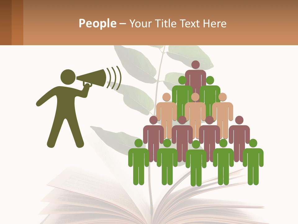 A Book With A Plant On Top Of It PowerPoint Template