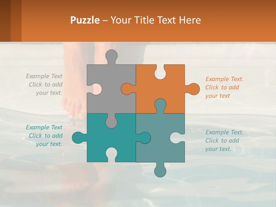 A Person's Bare Feet In A Pool Of Water PowerPoint Template