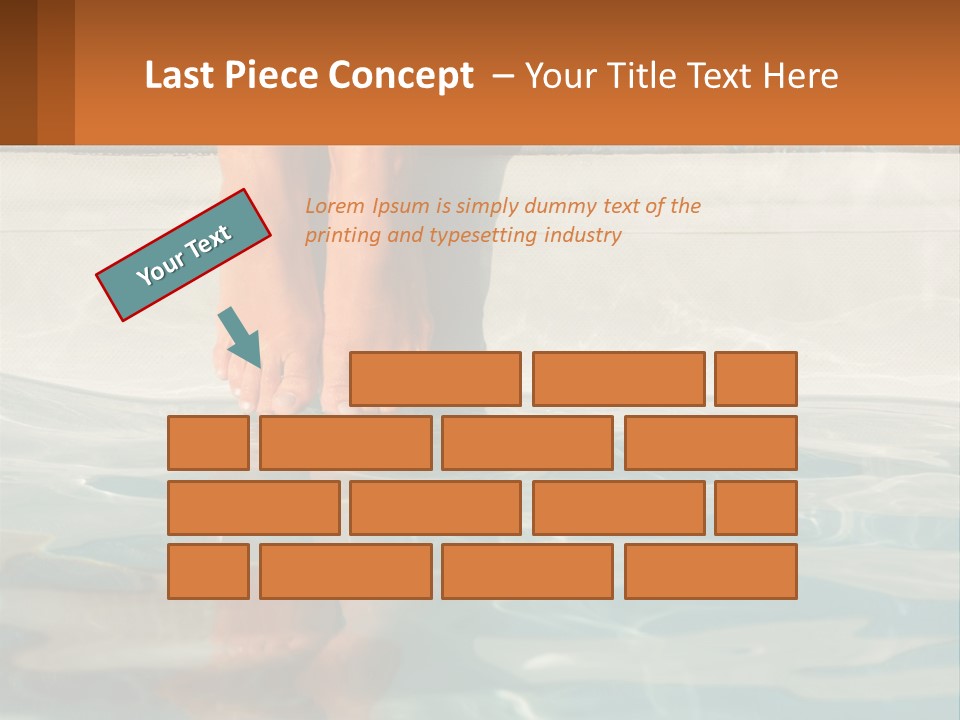 A Person's Bare Feet In A Pool Of Water PowerPoint Template