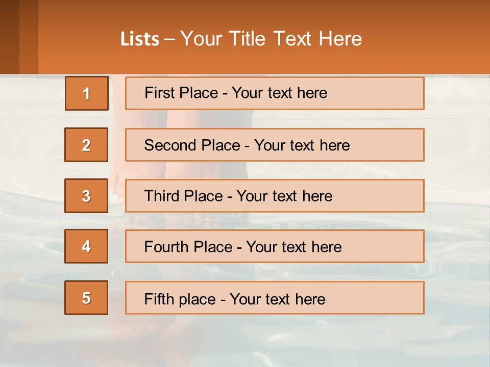 A Person's Bare Feet In A Pool Of Water PowerPoint Template