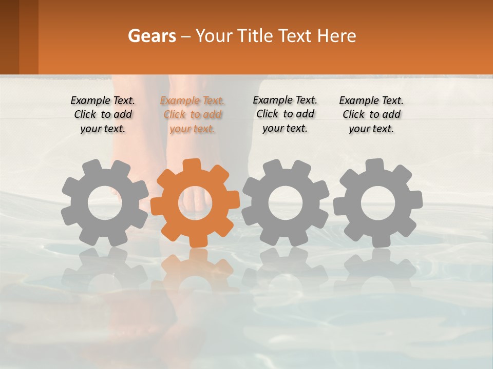 A Person's Bare Feet In A Pool Of Water PowerPoint Template