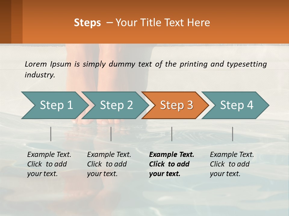 A Person's Bare Feet In A Pool Of Water PowerPoint Template