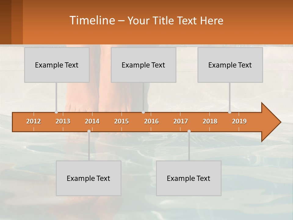 A Person's Bare Feet In A Pool Of Water PowerPoint Template