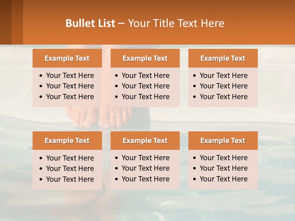 A Person's Bare Feet In A Pool Of Water PowerPoint Template