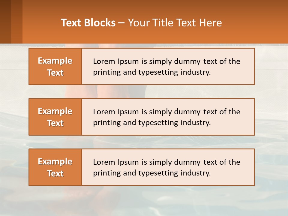 A Person's Bare Feet In A Pool Of Water PowerPoint Template