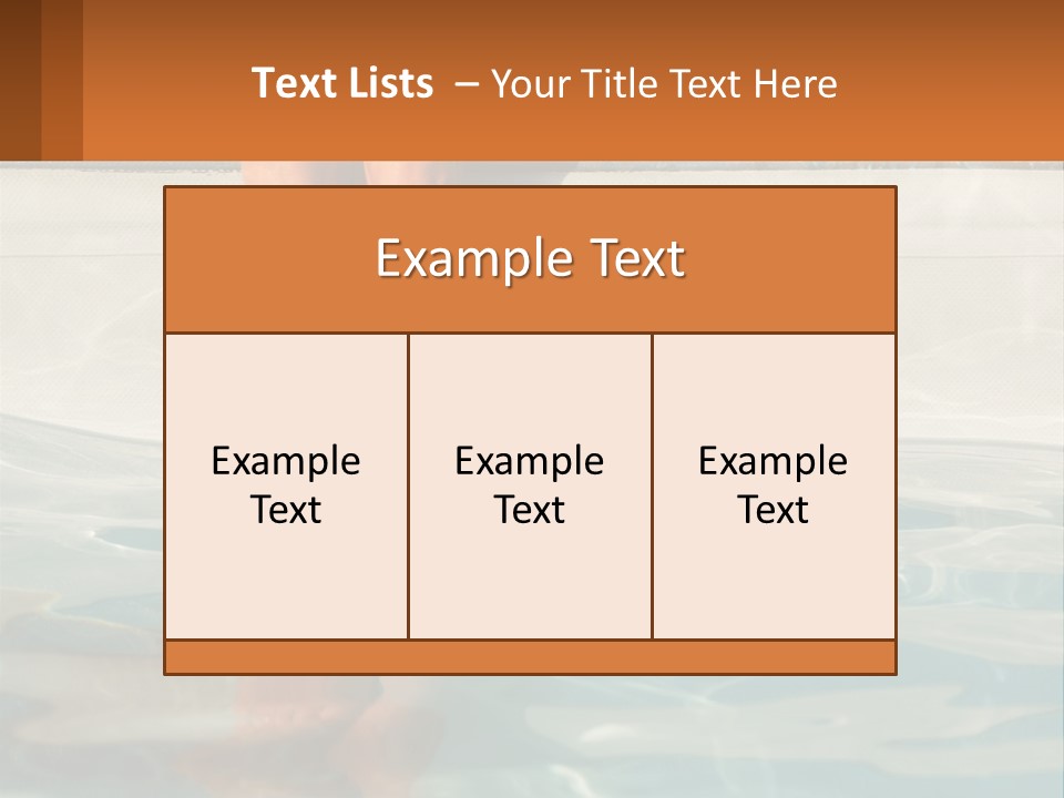 A Person's Bare Feet In A Pool Of Water PowerPoint Template