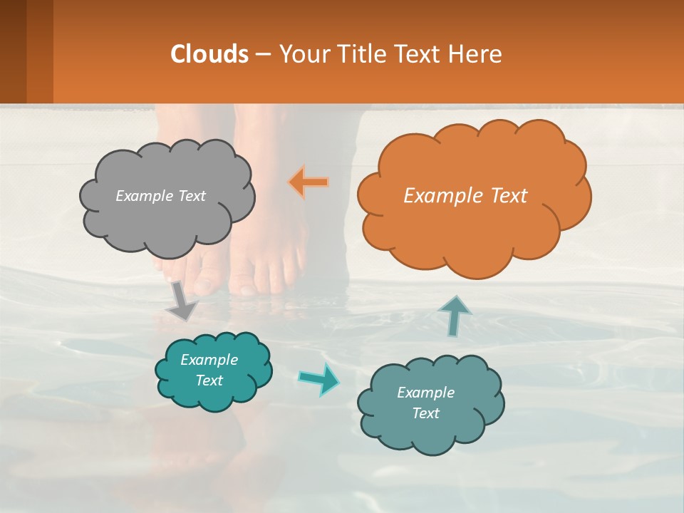A Person's Bare Feet In A Pool Of Water PowerPoint Template