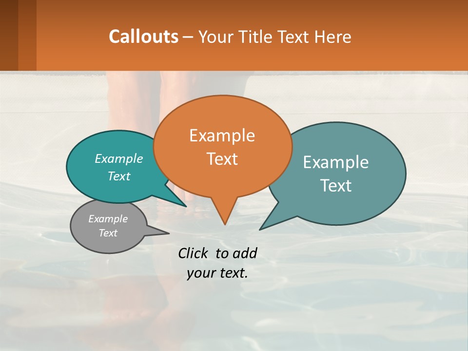 A Person's Bare Feet In A Pool Of Water PowerPoint Template