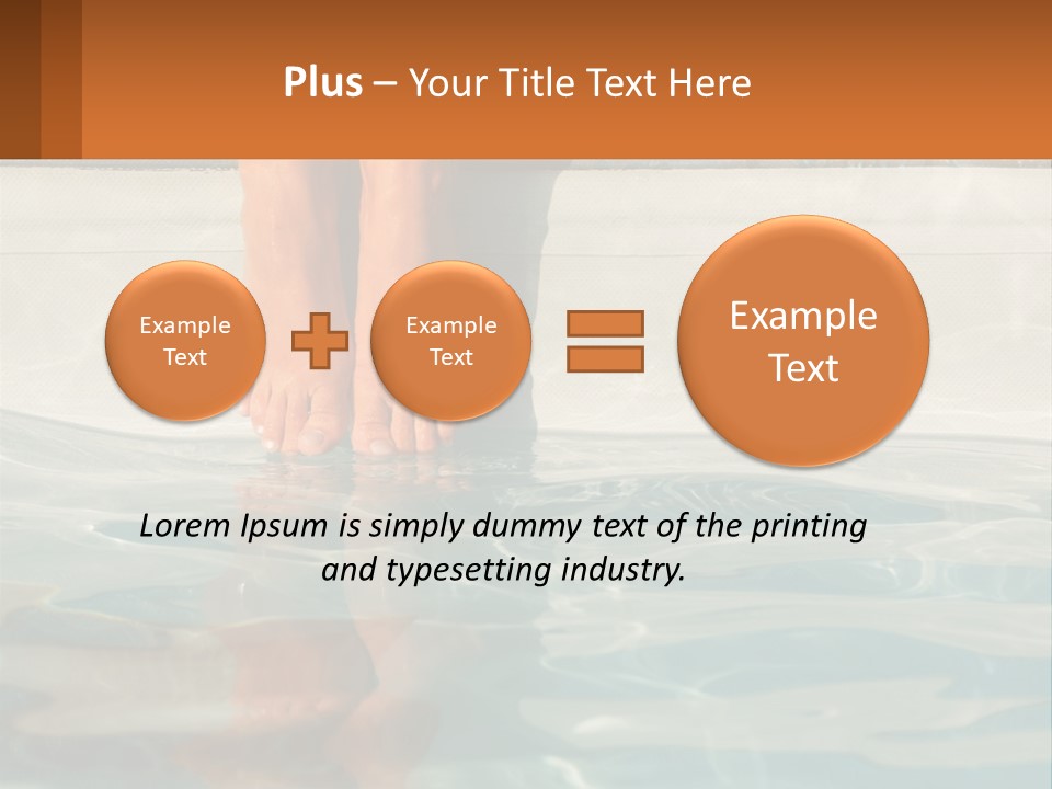 A Person's Bare Feet In A Pool Of Water PowerPoint Template