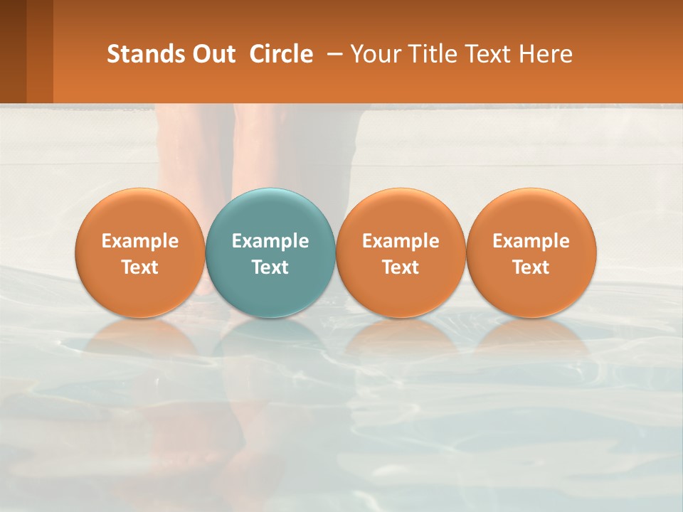 A Person's Bare Feet In A Pool Of Water PowerPoint Template