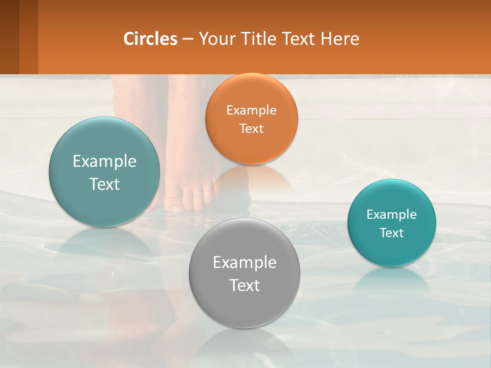 A Person's Bare Feet In A Pool Of Water PowerPoint Template