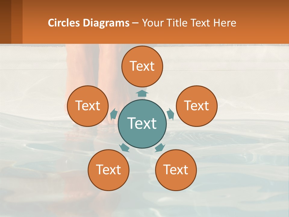 A Person's Bare Feet In A Pool Of Water PowerPoint Template