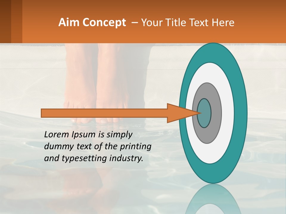 A Person's Bare Feet In A Pool Of Water PowerPoint Template