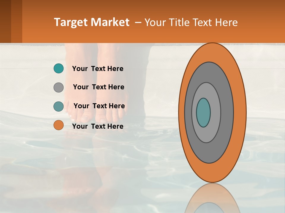 A Person's Bare Feet In A Pool Of Water PowerPoint Template