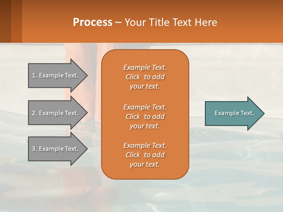 A Person's Bare Feet In A Pool Of Water PowerPoint Template