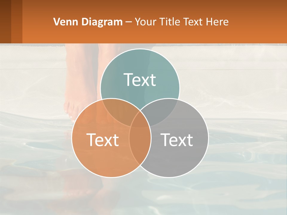 A Person's Bare Feet In A Pool Of Water PowerPoint Template