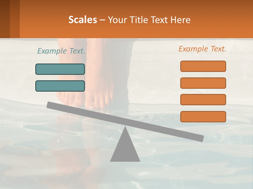A Person's Bare Feet In A Pool Of Water PowerPoint Template