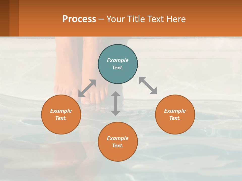 A Person's Bare Feet In A Pool Of Water PowerPoint Template