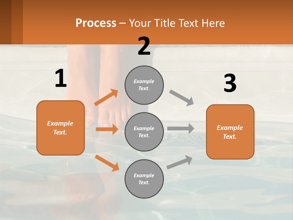 A Person's Bare Feet In A Pool Of Water PowerPoint Template