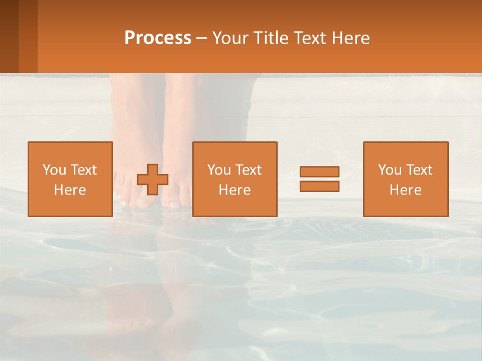A Person's Bare Feet In A Pool Of Water PowerPoint Template