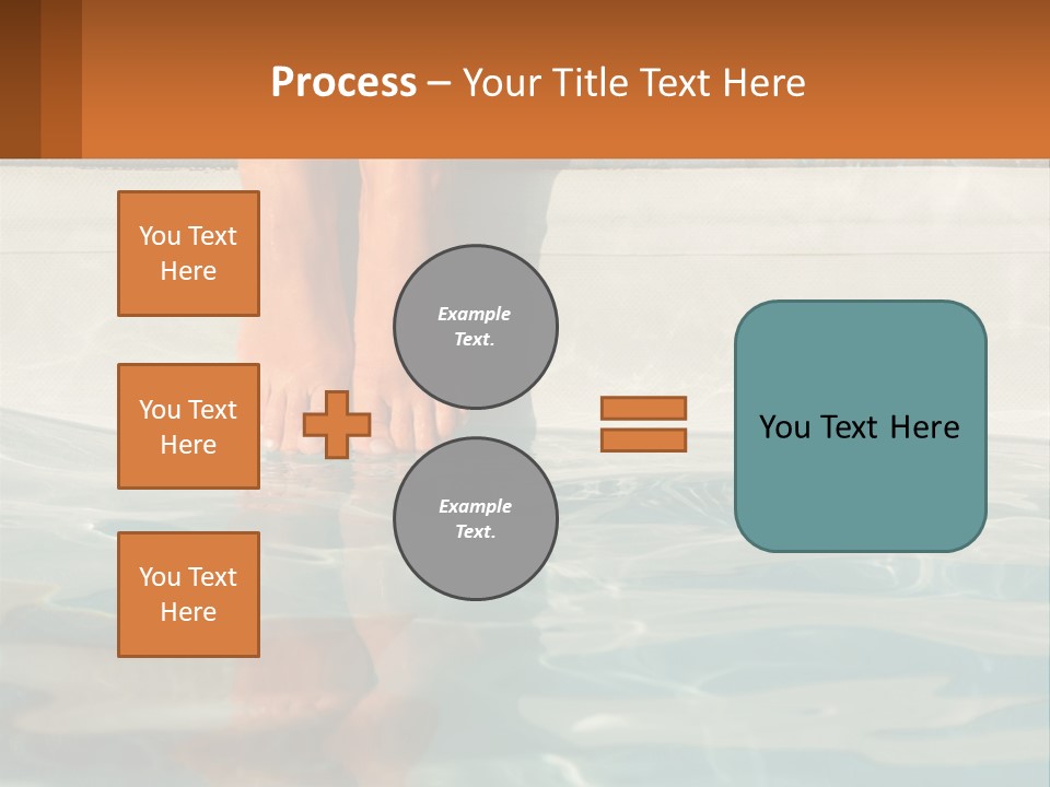 A Person's Bare Feet In A Pool Of Water PowerPoint Template