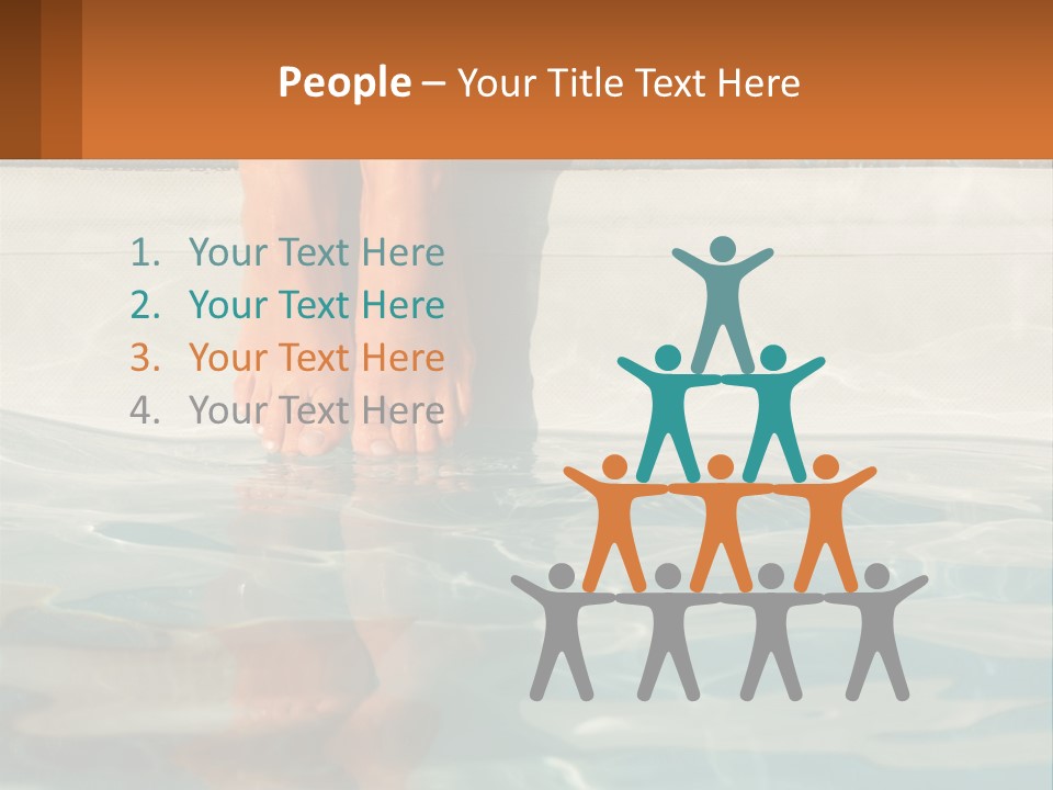 A Person's Bare Feet In A Pool Of Water PowerPoint Template