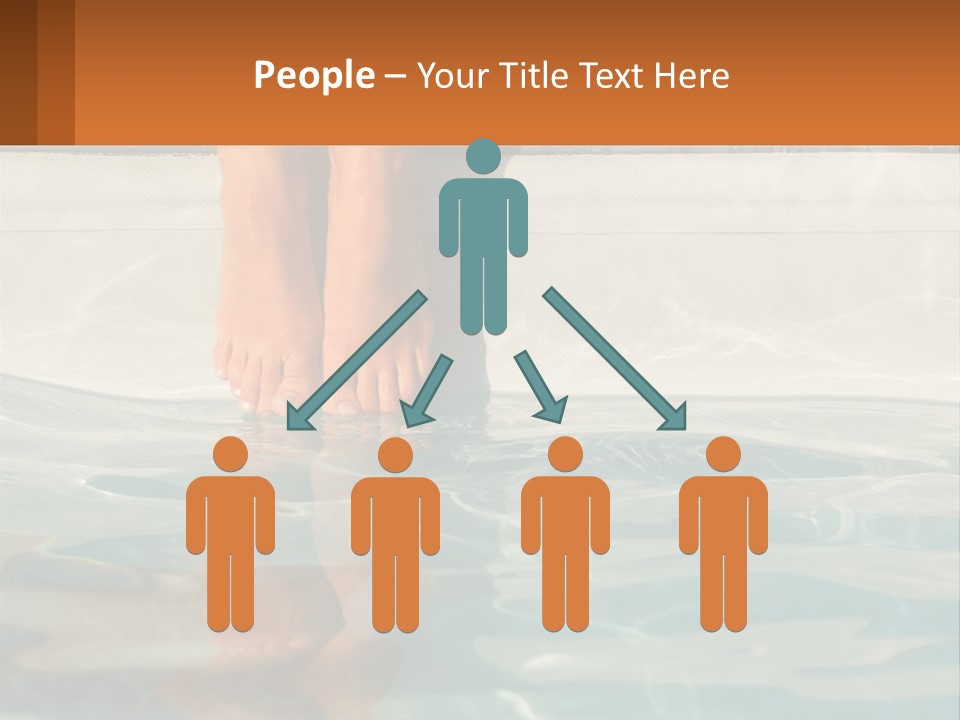 A Person's Bare Feet In A Pool Of Water PowerPoint Template