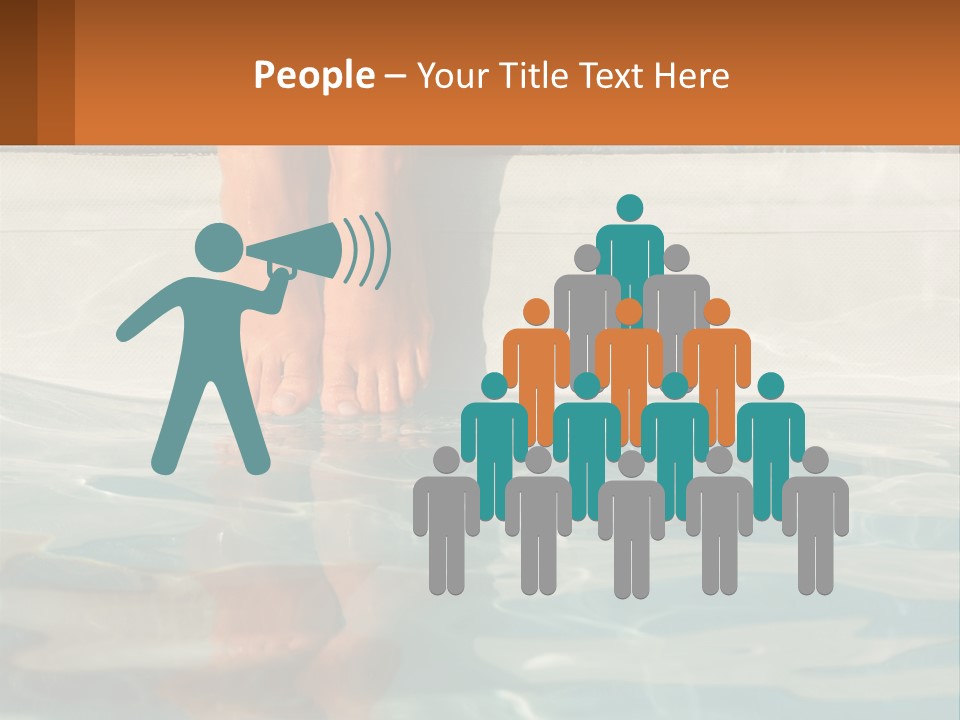 A Person's Bare Feet In A Pool Of Water PowerPoint Template