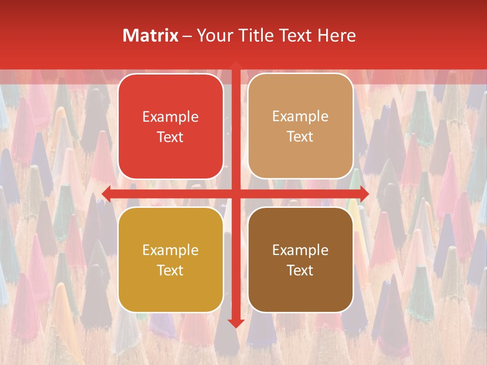 A Group Of Colored Pencils With A Red Background PowerPoint Template