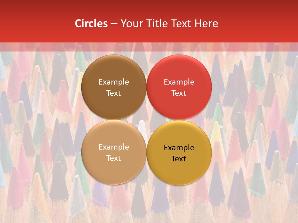 A Group Of Colored Pencils With A Red Background PowerPoint Template