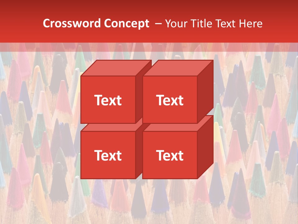 A Group Of Colored Pencils With A Red Background PowerPoint Template